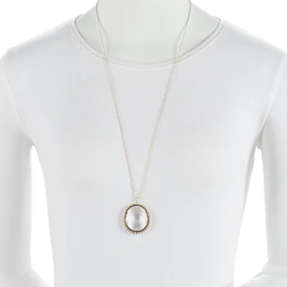 TIFFANY Sterling Silver Crystal Ziegfeld Oval Pendant Necklace - Picture 8 of 9